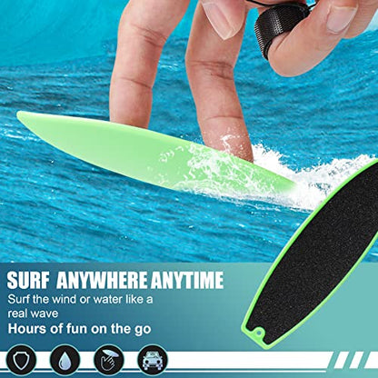 4 Pack Finger Surfboard for Car Ride - 1.4" x 4.5" Pro Air Fingerboard, Fun Keepsake Toy Gifts for Teens, Ideal Birthday & Travel Stocking St - color: Blue White Black Green Yellow and Red