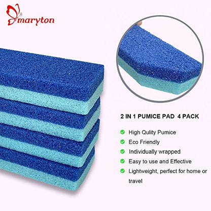Maryton Foot Pumice Stone for Feet Hard Skin Callus Remover and Scrubber (Pack of 4) (Blue) - style: Classic Blue