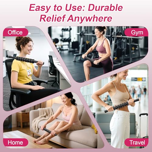 Muscle Roller Stick, Muscle Roller, Liposuction Massage Roller for Lymphatic Drainage, Massager Stick for Relief Muscle Soreness, Trigger Points, Help Exercise Runner Legs, Back Recovery - color: Black