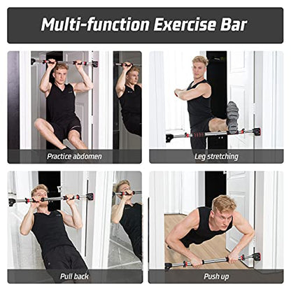 Pull Up Bar for Doorway - Chin Up Bar No Screw Installation Strength Training Door Frame Pull-up Bar with Locking Mechanism, Adjustable Width Workout Bars for Home Gym Exercise Fitness 480LBS