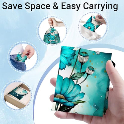 Gymnastics Grip Bag Lightweight Small Drawstring Grip Bags for Gymnasts - color: Daisy Flower-green