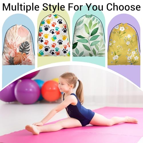 Gymnastics Grip Bag Lightweight Small Drawstring Grip Bags for Gymnasts - color: Animal Paws-multi