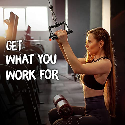Yes4All Cable Machine Attachment, Double D Handle & Tricep Rope Cable Attachment, Weight Machine Accessories Load 880 LB for Home Gym - color: E. Double D Handle Black