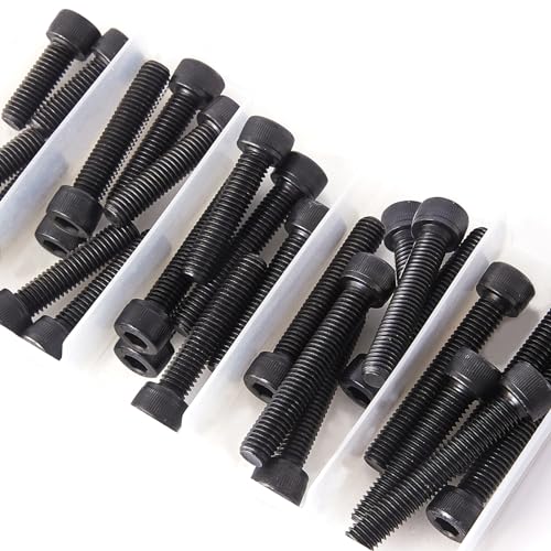 M8 x 20mm 25mm 30mm 35mm 40mm Hex Socket Head Cap Screws Bolts, 12.9 Grade Alloy Steel, Black Oxide Finish, Metric Allen Drive, Fully Threaded, Assortment Kit 30Pcs - size: Socket M8x20-40 mm