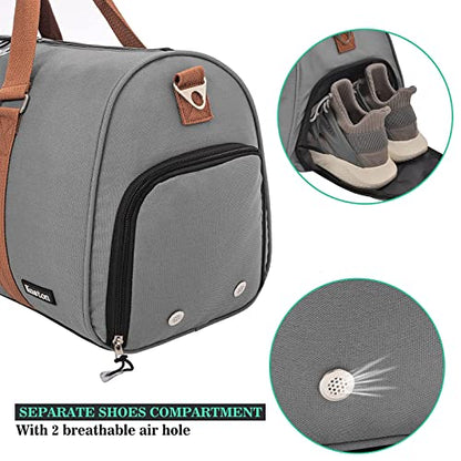 Sports Gym Bag with Shoe Compartment&Wet Pocket,Travel Duffel bag,Weekend Bag,Workout Bag Suitable for Men and Women - color: grey