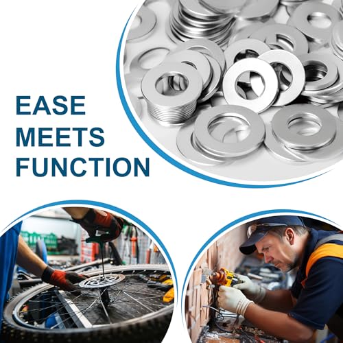 100Pcs Flat Washers for Screws, 1/4" Small Washer, Premium 18-8 (304) Stainless Steel Washers for Bolts, Anti-Rust, Heavy Duty Washers Set-Industry-Widely Used