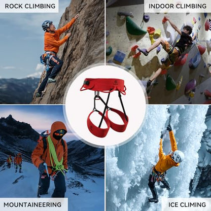 KAILAS Airo Rock Climbing Harness Men Roofing Harnesses Rescue Mountaineering Safety Belt Women Comfortable Lightweight - color: Red, size: X-Small