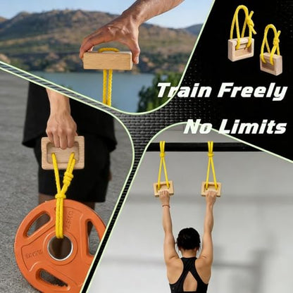 Hangboard Rock Climbing Portable Finger Strengthener Grip Training | Wooden Climbing Fingerboard for Rock Climbers Home Gym Indoor Doorway Wall Outdoor Bouldering Pull Up Workout