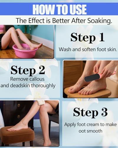 Double Sided Nano Glass Foot File - Hard Skin & Callus Remover, Beyond The Cream Foot File, Smooth Pedicure File for Feet, Wet & Dry Safe Hygienic Glass Foot Files for Feet - style: Silver