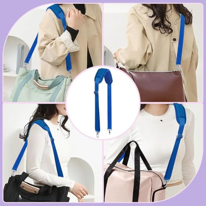 60 Inch Shoulder Strap for Bag with Removable Ultra-Thick Pad | 60" Shoulder Strap with Removable Thick Pad,Adjustable Buckles and Metal Hooks, for Briefcase/Laptop/Messenger/Luggage Bag - color: Blue