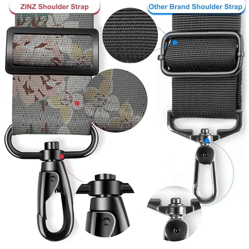 ZINZ 75" Shoulder Strap with Fixed Pad and Dual Balanced Buckles，Gray Flowers - color: Gray Flowers