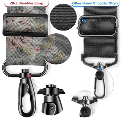 ZINZ 75" Shoulder Strap with Fixed Pad and Dual Balanced Buckles，Gray Flowers - color: Gray Flowers