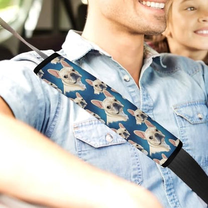 2 Piece White French Bulldog Car Seat Belt Pad Breathable Seat Belt Cushion for Child, Stroller Pushchair High Chair, Easy Install (No Tool) - color: Pattern 759