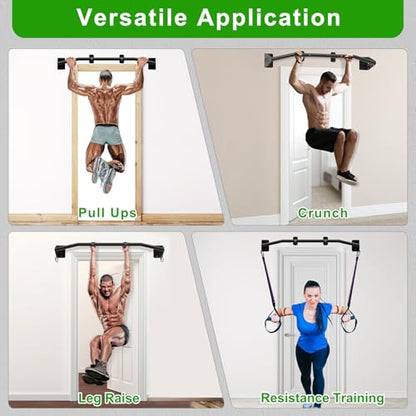 SELEWARE Heavy Duty Wall Mount Pull Up Bar, Joist Mount Chin Up Bar for Doorway, Sturdy Steel Construction, w/Resistance Band Hooks, Fits 32"/36" Wall Studs for Home Gym Strength Training - size: B: 36" x 1.3" Dia Grip