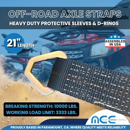 2 Pack 21" Black Axle Tie Downs for Heavy Duty Securing - color: Black, size: 21"