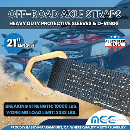 2 Pack 21" Black Axle Tie Downs for Heavy Duty Securing - color: Black, size: 21"