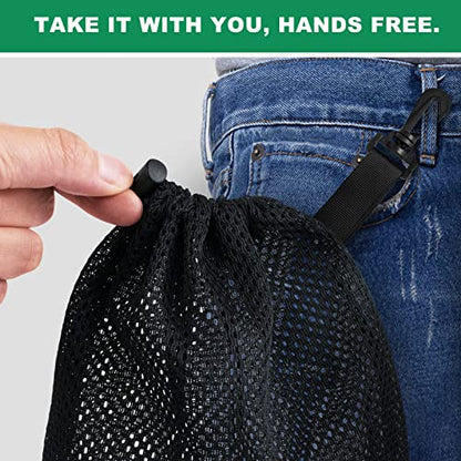 10 PCS With Clips Mesh Drawstring Bags, Portable Nylon Storage Bags for toy,Sports Storage,Outdoor activities etc. (7.9x11.8in) - size: 7.9x11.8in