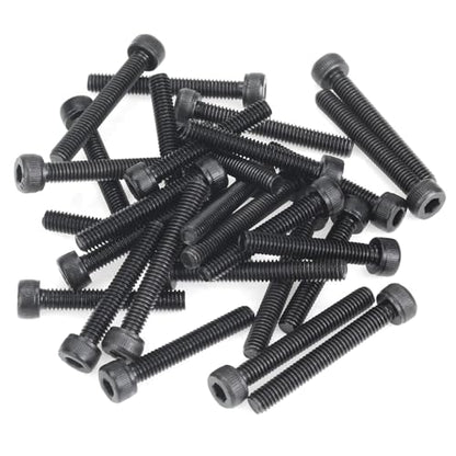 55 Pieces M4 x 25mm Socket Head Cap Screws, Thread Pitch 0.7mm, Sutemribor M4 Black Screws, 12.9 Grade Alloy Steel, Black Oxide Finish, Fully Threaded - size: M4 x 25mm, style: Socket Head
