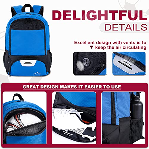 Himal Outdoors Soccer Backpack, Separate Cleat Compartment | Football,Volleyball,Handball,nylon fabrics,lightweight - color: Blue