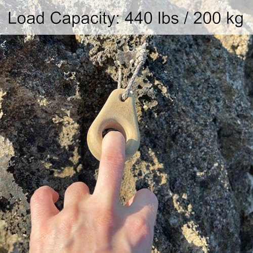 Climbing Hangboard | Portable Finger Trainer for Rock Climbing - Wooden Hangboard for Grip Strength, Lightweight, Durable, Compact | 1 Pair