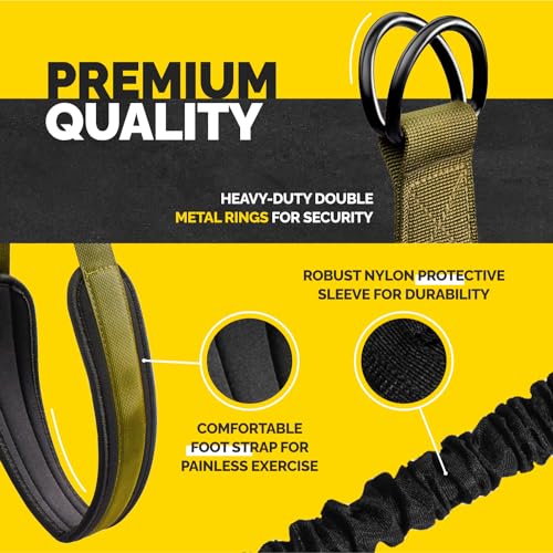 Pull Up Assistance Bands Set with 4 Levels, Adjustable Strap and Foot Rest | 50–200 lb stackable pull-up assistance, nylon-sleeved bands, adjustable support, reduced snap-back risk - color: Military Green V1