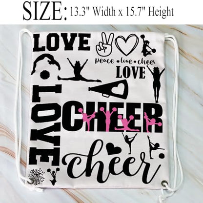 JYTAPP Cheer Bag Cheerleading Drawstring Bag Gifts for Cheerleading Lovers Cheerleader Gift Bag Cheer Stuff Cheer Team Gifts
