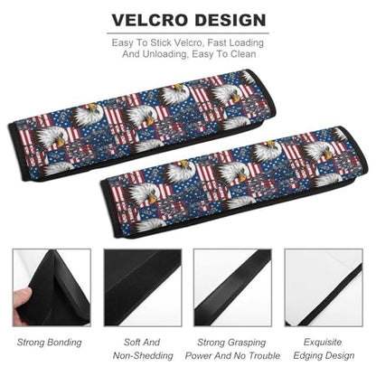 2 Pack American Flag Native Bald Eagle Dream Catcher Car Seat Straps Shoulder Pads Soft Padded Shoulder Harness Cover for Adult Use, Stroller Pushchair High Chair, Pressure Relief - color: Pattern 1