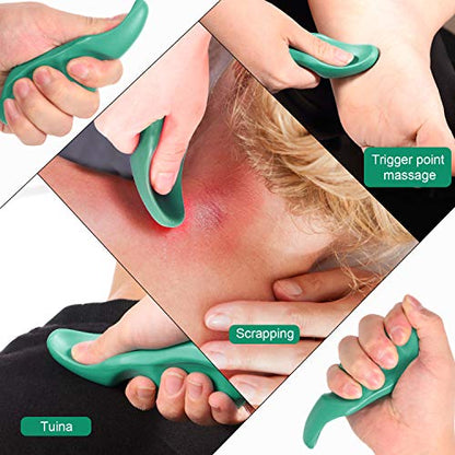 2 Pcs Deep Tissue Massage Tool Set Include 4 Legged Palm Massager and Thumb Massager Tool for Therapists Full Body Muscle Relief Gentle Point Massage Portable Handheld for Home Travel
