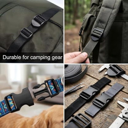 Ladder Lock Tri Glide Slide - Adjustable Strap Clips for Backpack/Gear Straps - Fits 3/4",1",1-1/4",1-1/2",2" Webbing - color: 10-pack for 1-1/4" Webbing