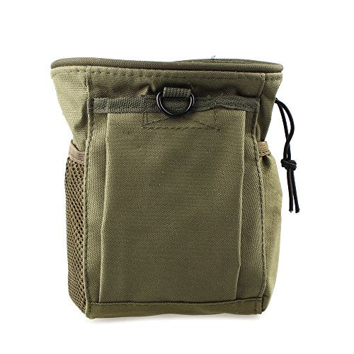 DLP Tactical Multipurpose MOLLE Utility Pouch – 8x6x3 Bag for Tools Mags NVG Chalk or Gear – Nylon Dump Pouch with Side Pockets Hook & Loop Front Pocket and Shock Cord Closure - color: Green