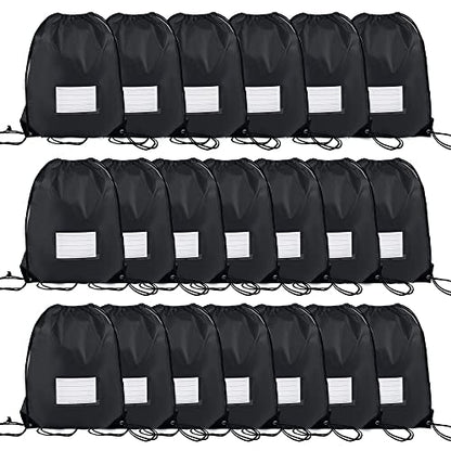 20 Pcs Drawstring Bags,Bulk Draw String Backpack, DIY Gym Sports Cinch Bag Sackpack for Women Men, Black - color: Black
