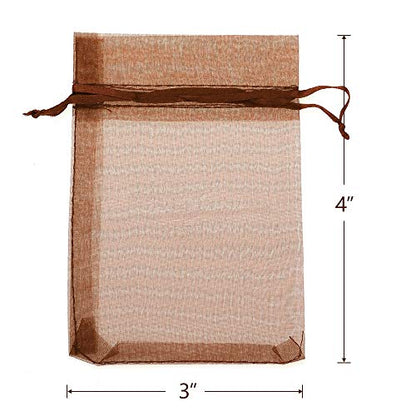 Boshen 100/200PCS Organza Gift Candy Sheer Bags Mesh Jewelry Pouches Drawstring Bulk for Wedding Party Favors Christmas 3"x4" 4" X 6" 5"x7"(3" X 4"(200PCS), Coffee) - color: Coffee-3" X 4"(200PCS)