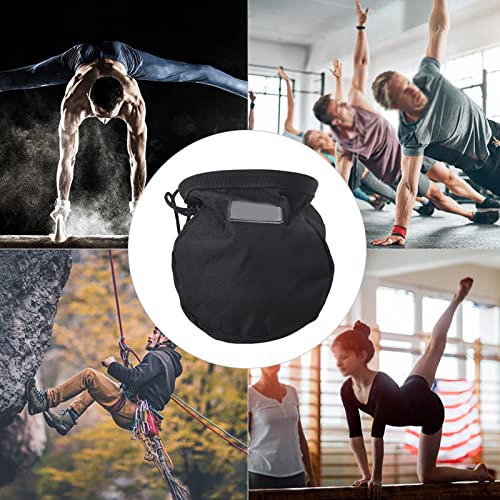 Climbing Chalk Bag Black Outdoor Rock Climbing Powder Bag Storage Waist Belt Pouch for Rock Outdoor Bouldering