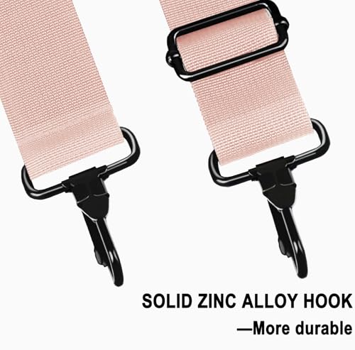 Shoulder Strap 56 inch, Universal Adjustable Thick Soft Duffel Bag Shoulder Strap Replacement Comfortable Belt with Metal Swivel Hooks for Laptop Messenger Bag, Briefcase, Shoulder Bag, Pink - color: Pink