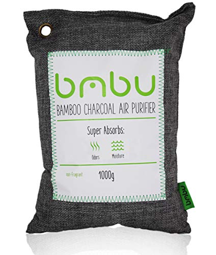 1000g Large Bamboo Charcoal Air Purifier Bag - Car Deodorizer Freshener - Remove Odor and Control Moisture in Your RV, Camper, SUV, Truck, Closet, Mobile Home, Storage - Non fragrant 1kg