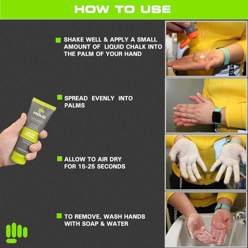 HOLD Sports Chalk Premium Grip Hybrid Bundle – Chunky Blend Dry Chalk & Citrus Scented Liquid Chalk (2-Pack) – High Friction Pure Magnesium Carbonate for Climbing, Weightlifting, Gymnastics & Powerlif