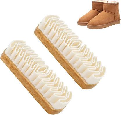 2-Piece Rubber Shoe Brush and Eraser Set, Multi-Purpose Cleaning Tool for Nubuck, Flocked and Matte Leather, Dust-Absorbing Design