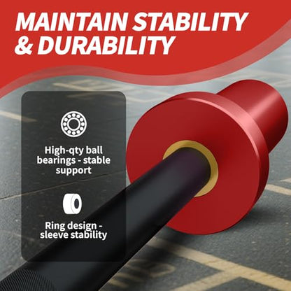 Egles Kids Barbell 5.5LB Mini Barbell Bar 4ft for Kid Women & Beginners Weighted Bar - Compatible with 2-Inch Weight Plates, for Strength Training Gym Weight Lifting, Multi-Color Training Bar - color: Red Sleeve Black Bar