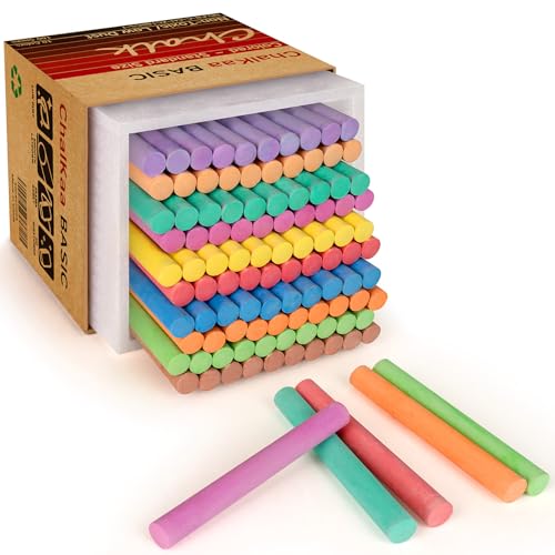 Dustless Colored Chalk 100PCS, 10 Colors Non-Toxic Classroom Chalks for Teachers & Students, School Chalkboard Supplies - color: Multicolor, style: 0.39''(FineLine)