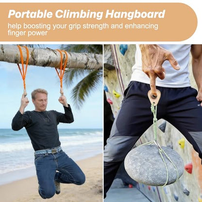 Climbing Hangboard - Rock Climbing Finger Trainer, Wooden Hangboard Fingerboard for Grip Strength, Lightweight Portable Grip Board for Beginners & Professionals, 1pc - size: 1 pc