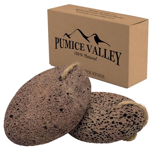 Pumice Stones for Feet - Natural Earth Lava Brown Pack of 2 - Callus Corn Remover for Feet Heels and Palm - Pedicure Exfoliation Tool - Dry Dead Skin Scrubber - Health Foot Care - color: Brown X2