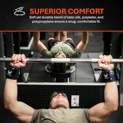 2-in-1 Heavy Duty Lifting Straps and Wrist Wraps, 18 Inch Non-Slip Grip