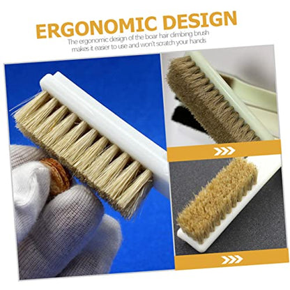 IMIKEYA 2pcs Bouldering Brush for Rock Climbing Stone Cleaning Brush Boar Bristles Handle Climbing Supplies Tool