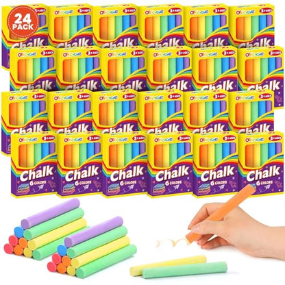 Officygnet 288 Counts Mini Chalk Set for Kids, Bulk Non-Toxic Chalkboard Chalk for Boys Girls 3+, Back to School Supplies, Goody Bag Fillers, Classroom Prizes Gifts, Easter Basket Stuffers (24 Boxes)