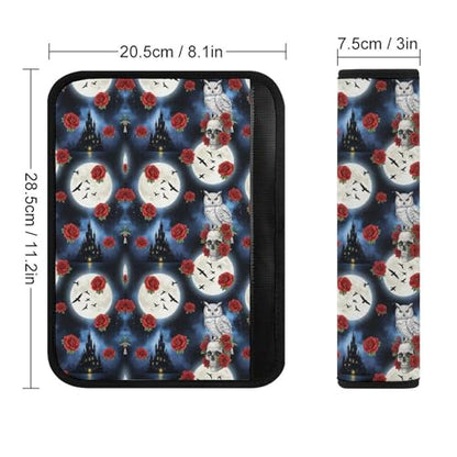 Universal Soft and Comfortable Seat Belt Cover for Adult Use, Stroller Pushchair High Chair, 2 Pack Goth Gothic Owl Owls Shoulder Harness Cover - color: Pattern 1173