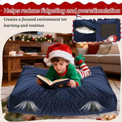 WOUDY Crash Mats for Kids Sensory, Sensory Pads for Autistic Children,Soft Foam Landing Zone, Soft, High-Density Foam Landing Zone Provides Safe Sensory, with Washable Cover - size: 4FT blue