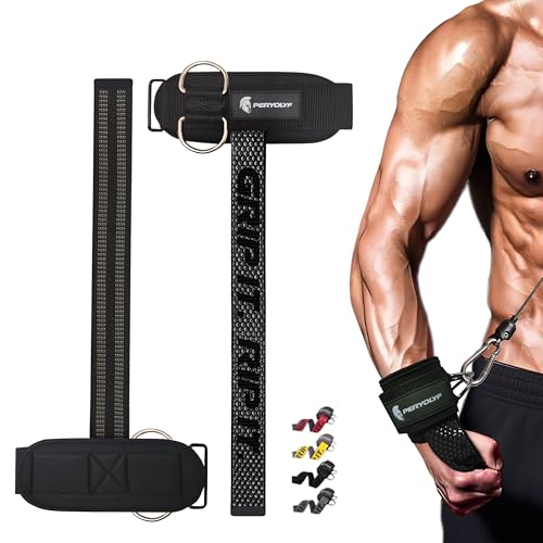 Double-Side Anti-Slip PERYOLYF Lifting Straps with D Ring - Adjustable Gym Straps for Deadlifts, Weightlifting & Cable Machine - Thick Wrist Support for Men & Women - color: Black