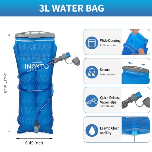 IX INOXTO Hiking Hydration Backpack with 2L/3L Water Bladder for Women and Men18L/25L Water Backpack for Hiking, Cycling, Climbing, Camping - style: Off-white-3L Water Bladder