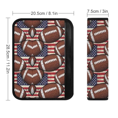 2 Pack American Flag Football Seat Belt Cover Universal Fit Shoulder Harness Cover for Girls and Boys, Car Seats Pushchair Strollers High Chair Pushchair - color: Pattern 101