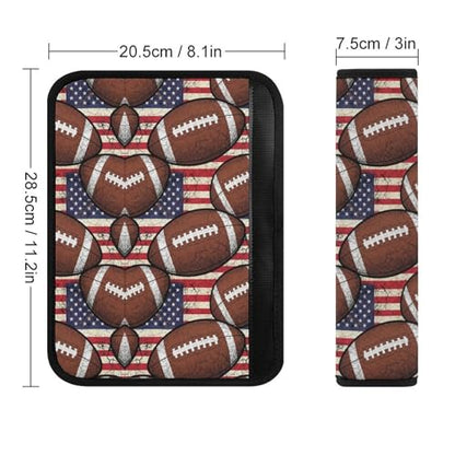 2 Pack American Flag Football Seat Belt Cover Universal Fit Shoulder Harness Cover for Girls and Boys, Car Seats Pushchair Strollers High Chair Pushchair - color: Pattern 101